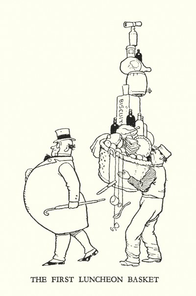 Kuvitus Railway Ribaldrylle, W Heath Robinson (litho) tekijältä William Heath Robinson