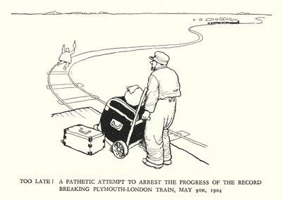 Kuvitus Railway Ribaldrylle, W Heath Robinson (litho) tekijältä William Heath Robinson
