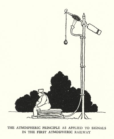 Kuvitus Railway Ribaldrylle, W Heath Robinson (litho) tekijältä William Heath Robinson