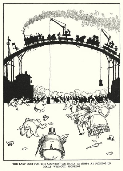 Kuvitus Railway Ribaldrylle, W Heath Robinson (litho) tekijältä William Heath Robinson
