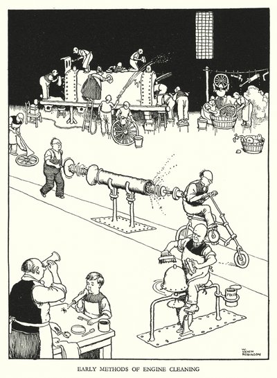 Kuvitus Railway Ribaldrylle, W Heath Robinson (litho) tekijältä William Heath Robinson