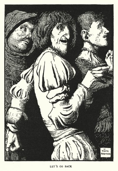 Mennään takaisin (litho) tekijältä William Heath Robinson