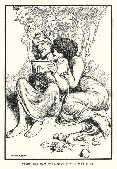 Ihminen ei koskaan ollut iloisempi kuin minä silloin (litho) tekijältä William Heath Robinson
