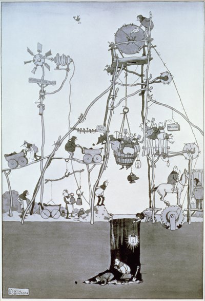 Kuopan pää, noin 1930 tekijältä William Heath Robinson