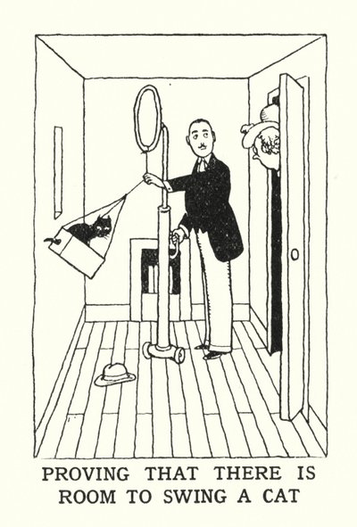 Todistaa, että kissan heilutukseen on tilaa (litho) tekijältä William Heath Robinson