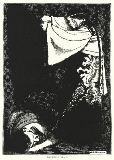 Tappoi hänet paikalla (kaiverrus) tekijältä William Heath Robinson