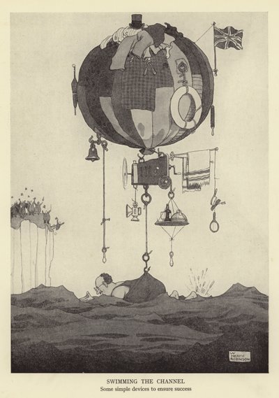 Uiminen kanavalla, joitain yksinkertaisia laitteita menestyksen varmistamiseksi tekijältä William Heath Robinson