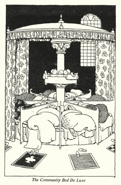 The Community Bed De Luxe (litho) tekijältä William Heath Robinson