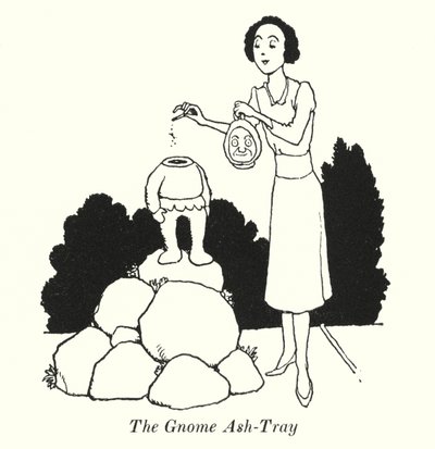 Tontun tuhka-alusta (litho) tekijältä William Heath Robinson