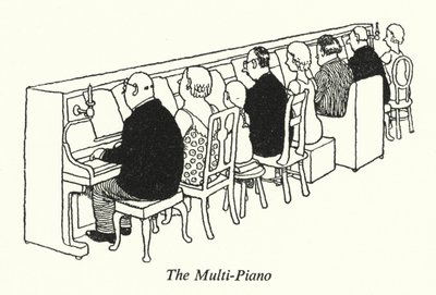 Monipiano (litho) tekijältä William Heath Robinson
