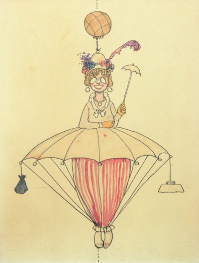 Henkilökohtainen ilmamatkajärjestelmä naisille tekijältä William Heath Robinson