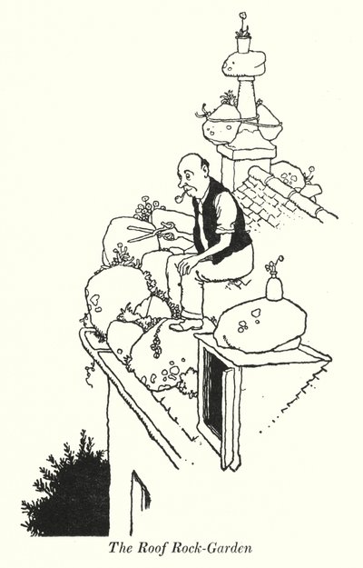 The Roof Rock-Garden (litho) tekijältä William Heath Robinson
