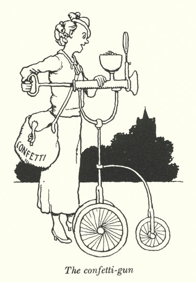 Konfettiase (litho) tekijältä William Heath Robinson