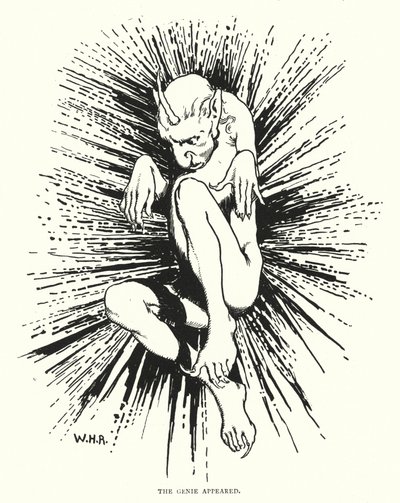 Genie ilmestyi (kaiverrus) tekijältä William Heath Robinson
