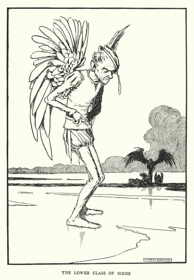 Lintujen alempi luokka (litho) tekijältä William Heath Robinson
