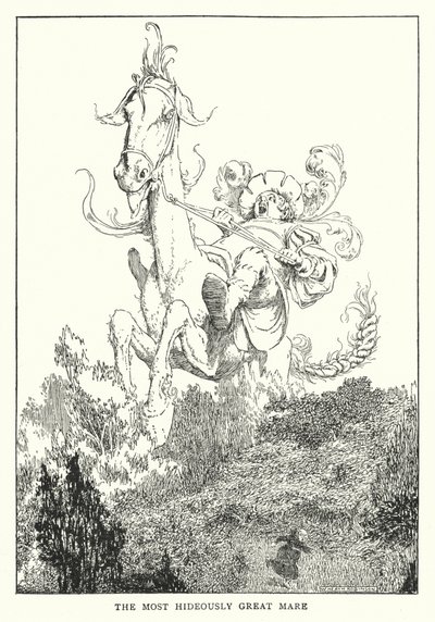 Ärsyttävin suuri tamma (litho) tekijältä William Heath Robinson