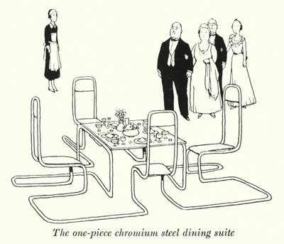 Yksiosainen kromiteräsruokailusviitti (litho) tekijältä William Heath Robinson