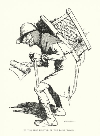 Kauniiden naisten parhaalle rakkaalle (litho) tekijältä William Heath Robinson