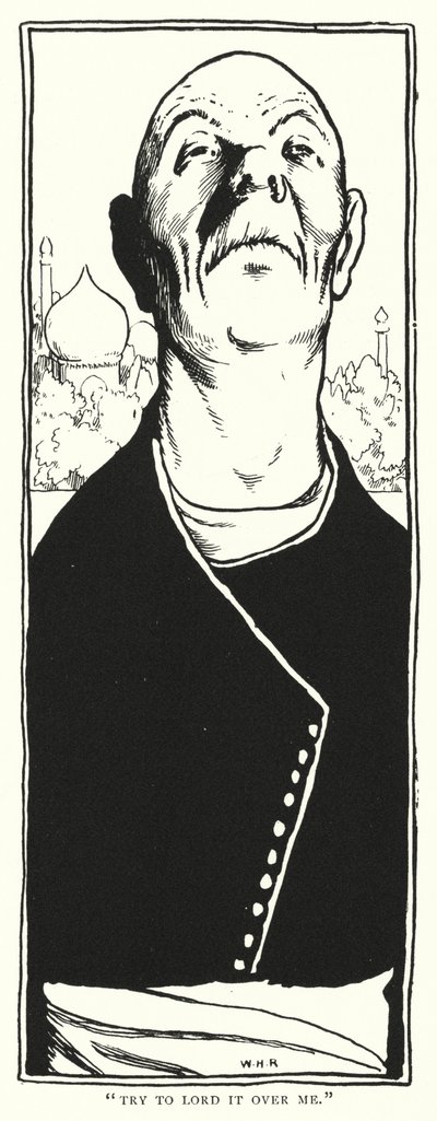 "Yritä hallita minua" (kaiverrus) tekijältä William Heath Robinson