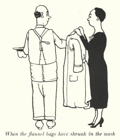 Kun flanellipussit ovat kutistuneet pesussa (litho) tekijältä William Heath Robinson
