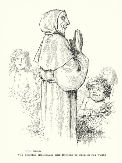 jotka naamioituvat naamioiksi pettääkseen maailman (litho) tekijältä William Heath Robinson