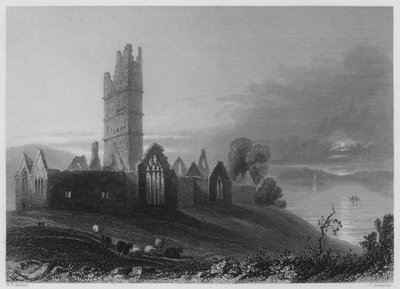 Abbey of Moyne (kaiverrus) tekijältä William Henry (after) Bartlett