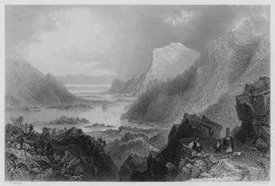 Killarneyn lähestyminen Kenmare Roadilta (kaiverrus) tekijältä William Henry (after) Bartlett