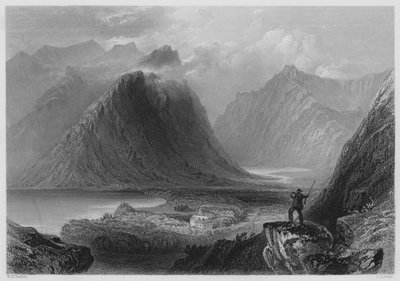 Delphi Lodge, Connemara (kaiverrus) tekijältä William Henry (after) Bartlett