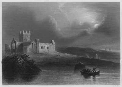 Dunbrody Abbey (kaiverrus) tekijältä William Henry (after) Bartlett