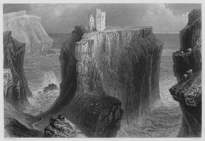 Dunseverickin linna, Antrimin kreivikunta (kaiverrus) tekijältä William Henry (after) Bartlett