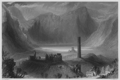 Glendalough (kaiverrus) tekijältä William Henry (after) Bartlett