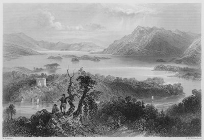 Hazlewood ja Lough Gill, Sligo (kaiverrus) tekijältä William Henry (after) Bartlett