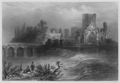Holy-Cross Abbey, on the Suir (kaiverrus) tekijältä William Henry (after) Bartlett