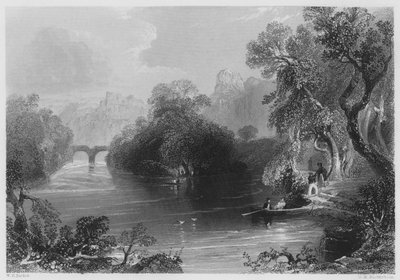 Old Weir Bridge, Killarney (kaiverrus) tekijältä William Henry (after) Bartlett