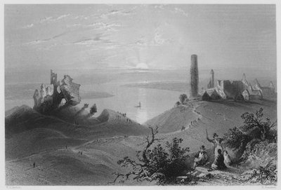 Set esglésies de Clonmacnoise, al Shannon (gravat) finlandès tekijältä William Henry (after) Bartlett
