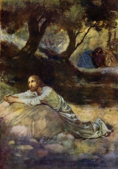 Getsemanen puutarha (väri litho) tekijältä William Henry (after) Margetson