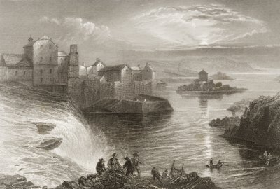 Ballyshannon, Donegalin kreivikunta, George Virtuen "Scenery and Antiquities of Ireland", 1860-luku tekijältä William Henry Bartlett