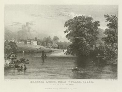 Braxted Lodge, lähellä Withamia, Essex, Esquire P Ducanen kotipaikka. tekijältä William Henry Bartlett