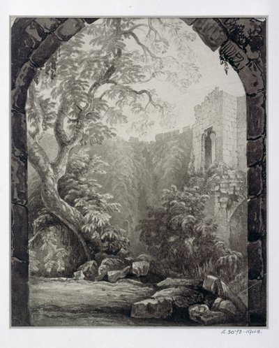 Cliffords Tower, York, sisustus, 1827 tekijältä William Henry Bartlett