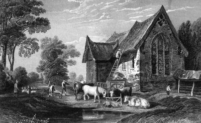 Coggeshall Abbey, Essex, julkaisija George Virtue, 1833. tekijältä William Henry Bartlett