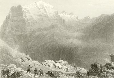 Dormeilleuse, korkeat Alpit, Felix Neffsin työn näyttämönä. tekijältä William Henry Bartlett