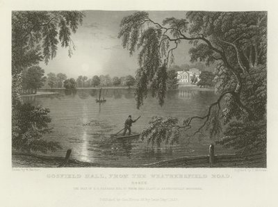 Gosfield Hall, Weathersfield Roadilta, Essex, E G Barnardin kotipaikka, Esquire tekijältä William Henry Bartlett