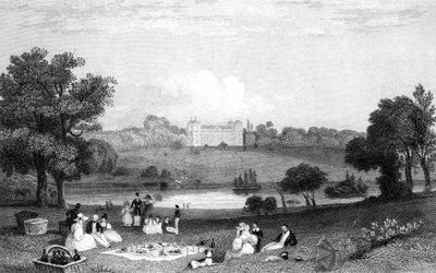Hallingbury Place, Essex, kaiverrettu Henry Wallisin toimesta, 1832. tekijältä William Henry Bartlett