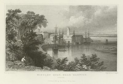 Mistley Quay, lähellä Harwichia, Essexissä. tekijältä William Henry Bartlett