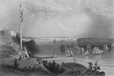 New York Bay, Telegraph-asemalta (kaiverrus) tekijältä William Henry Bartlett