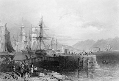 Port Glasgow, kaiverrus J.W. Appleton, 1841 (kaiverrus) tekijältä William Henry Bartlett
