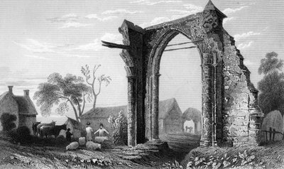 Bycknacre Prioryn jäännökset, Essex, kaiverrus William Tombleson, 1832 tekijältä William Henry Bartlett