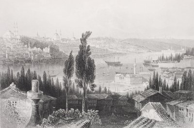 The Arsenal from the Pera, Turkki, "Gallery of Historical Portraits", julkaistu noin 1880 tekijältä William Henry Bartlett