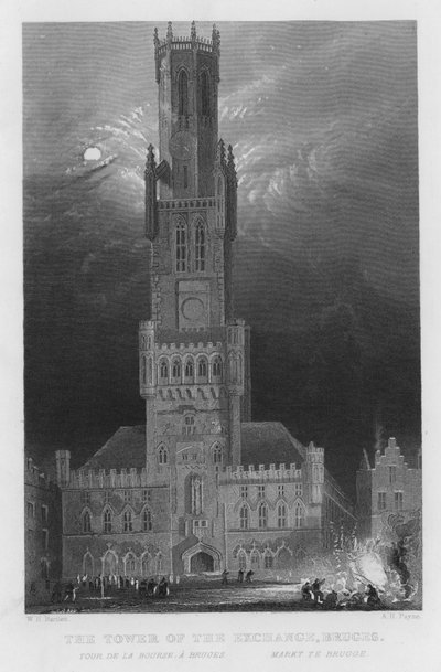 Pörssin torni, Brugge (kaiverrus) tekijältä William Henry Bartlett