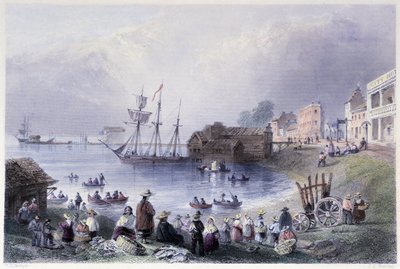 Toronton ensimmäiset markkinat – Bartlett W. H. kuvittamassa ”” kanadalaisessa maisemassa. tekijältä William Henry Bartlett